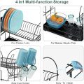 2 Tier Drainer Metal Dish Rack For Kitchen